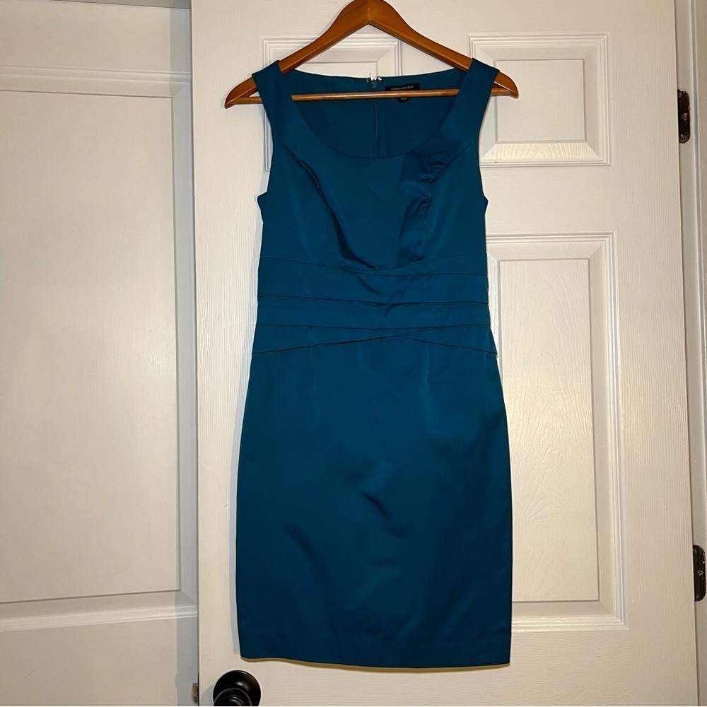 Banana Republic Teal Sleeveless Sheath Dress